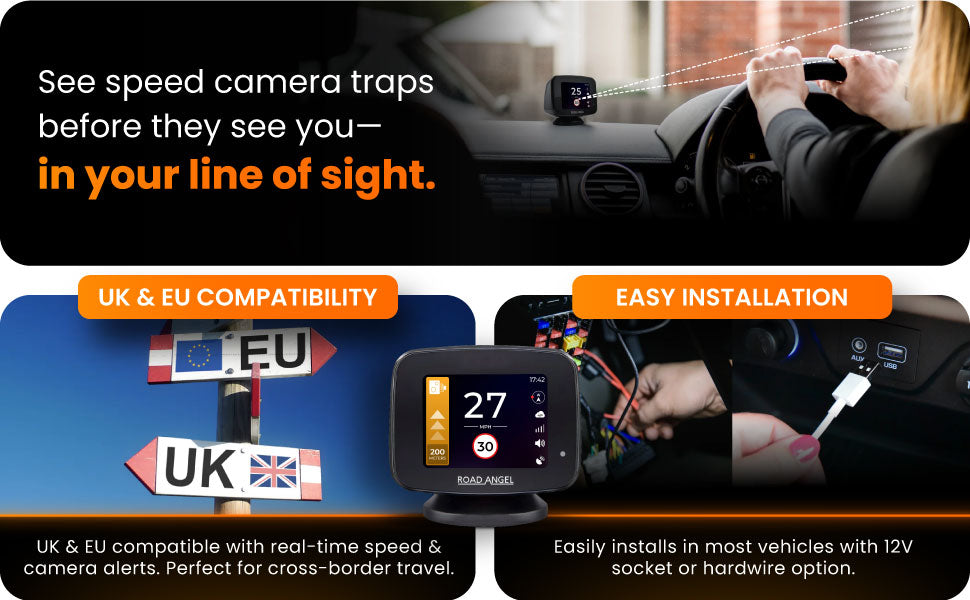 Road Angel Pure One Speed Camera Detector With Speed Awareness
