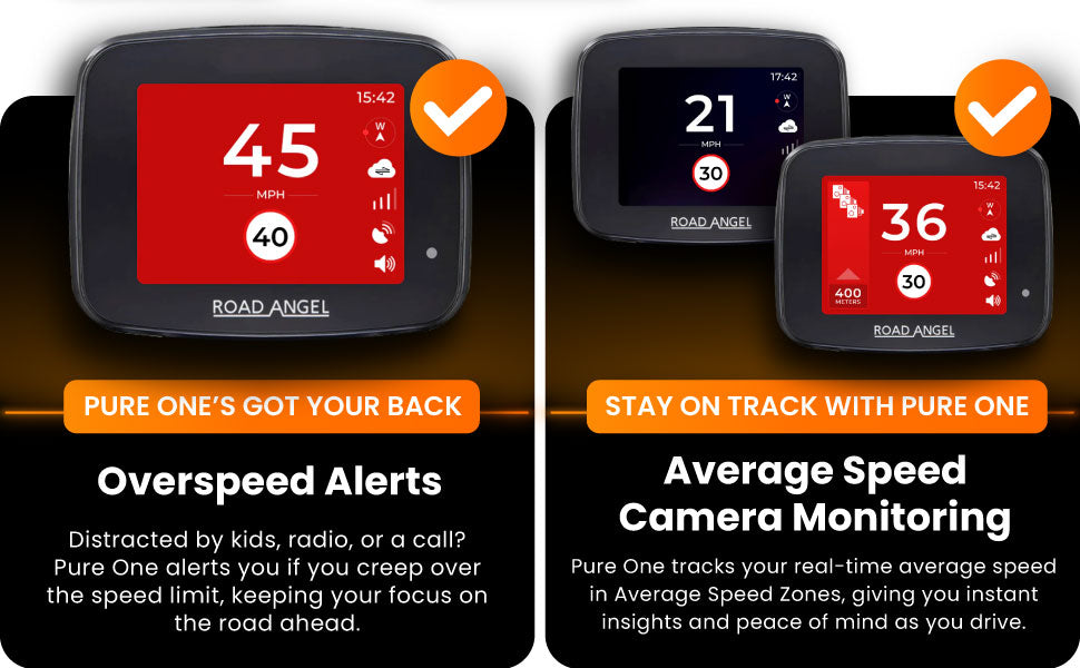 Road Angel Pure One Speed Camera Detector With Speed Awareness