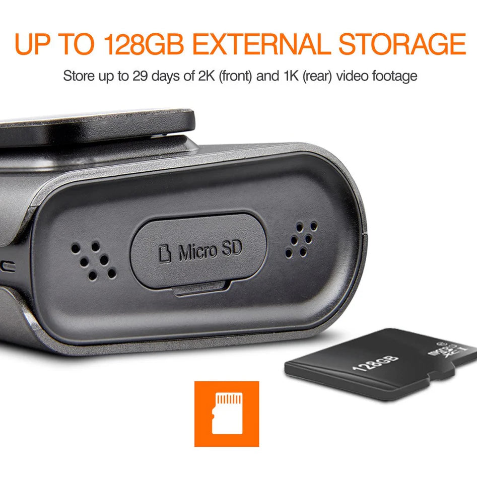 Road Angel Halo Pro Front and Rear Dashcam with Winter and Parking Mode 32gb SD card + Wiring kit