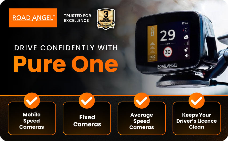 Road Angel Pure One Speed Camera Detector With Speed Awareness