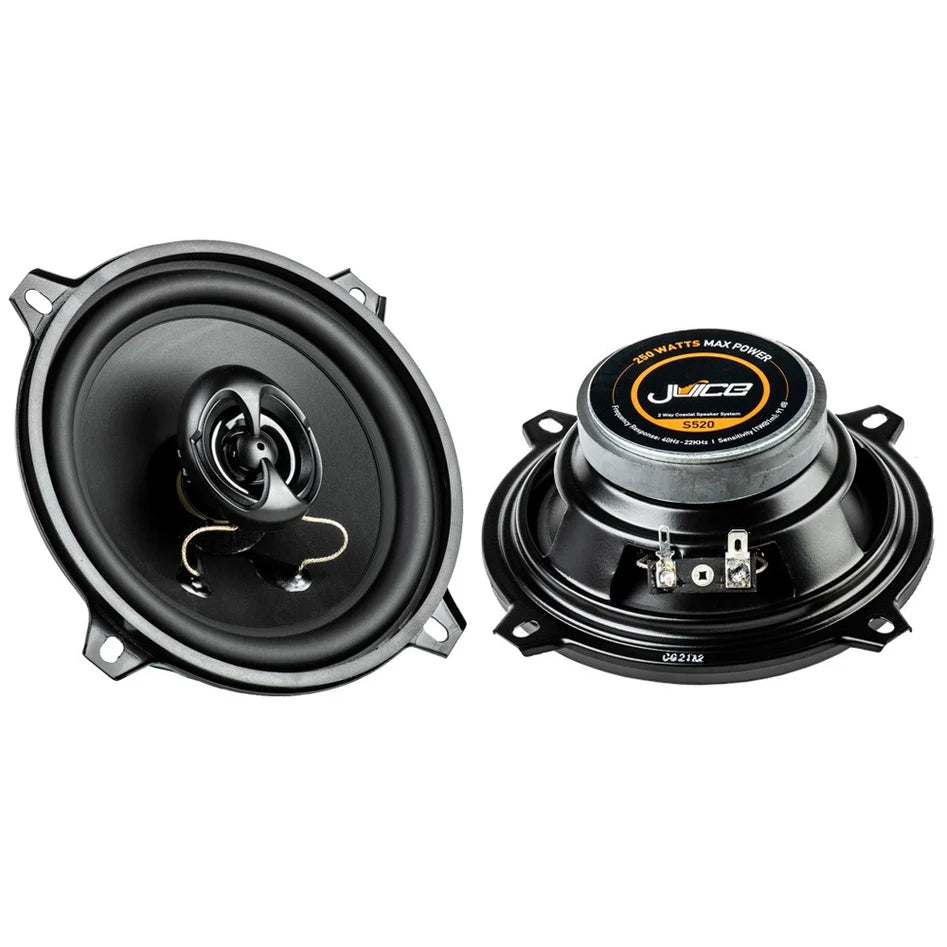 Juice S520 2-way Coaxial Car Door or Shelf Speakers 250W Peak Power